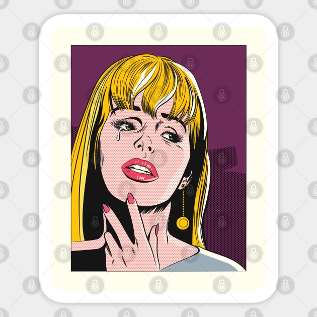 Pop Art Girl Sticker by Sauher